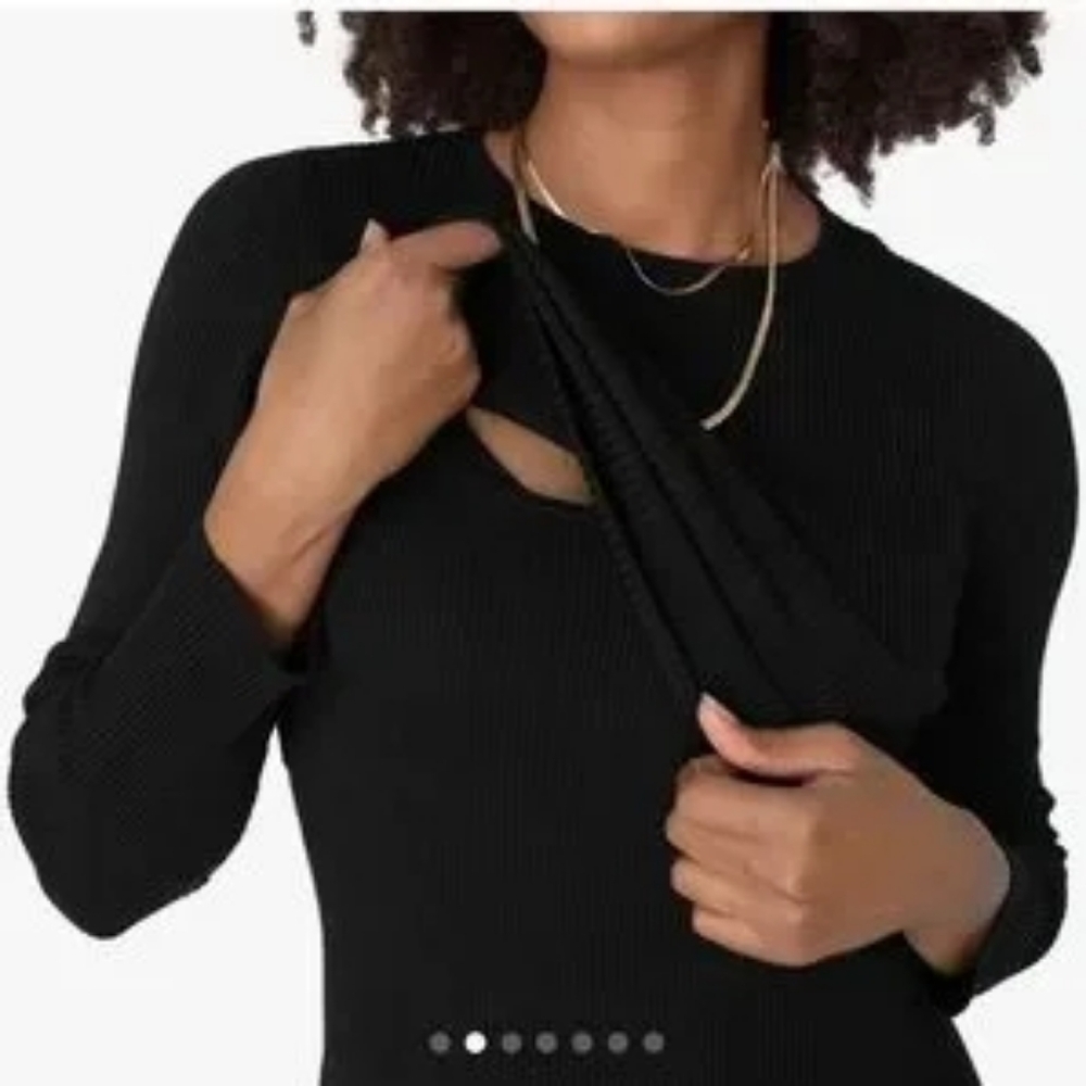 Kindred Bravely Black Ribbed Nursing Dress